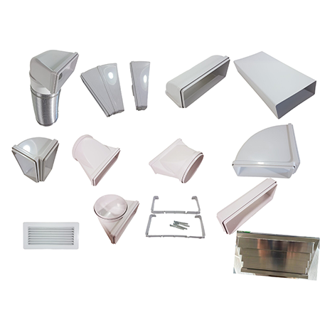 Kat Flachkanal Rohr Kunststoff Wickelfalzrohr und Formteile Alu Flex Rohr