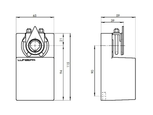 Bypassklappe mit elektro Stellantrieb Lufberg DA02N220(S) für 230V
