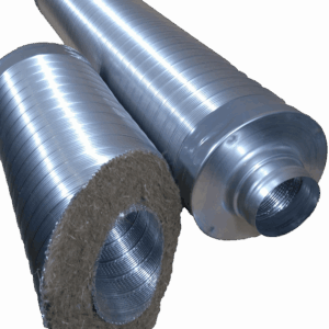 Rohrschalldämpfer, Telefonieschalldämpfer, 50mm, 100mm Packungsstärke, 1000mm lang, Mineralfaserfrei