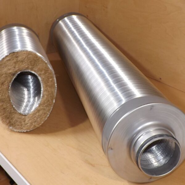 Rohrschalldämpfer, Telefonieschalldämpfer mit Lippendichtung, 50mm, 100mm Packungsstärke, 1000mm lang, Mineralfaserfrei