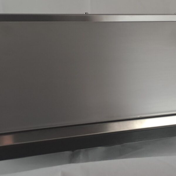 Flachkanal Set 220x90 mit Edelstahl Wetterschutzgitter S5-K-WSGEHi, runter zur Haube mit Rohr