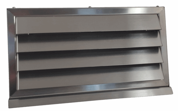 Edelstahl Wetterschutzgitter mit Rückschlagklappe WSGEi220x90