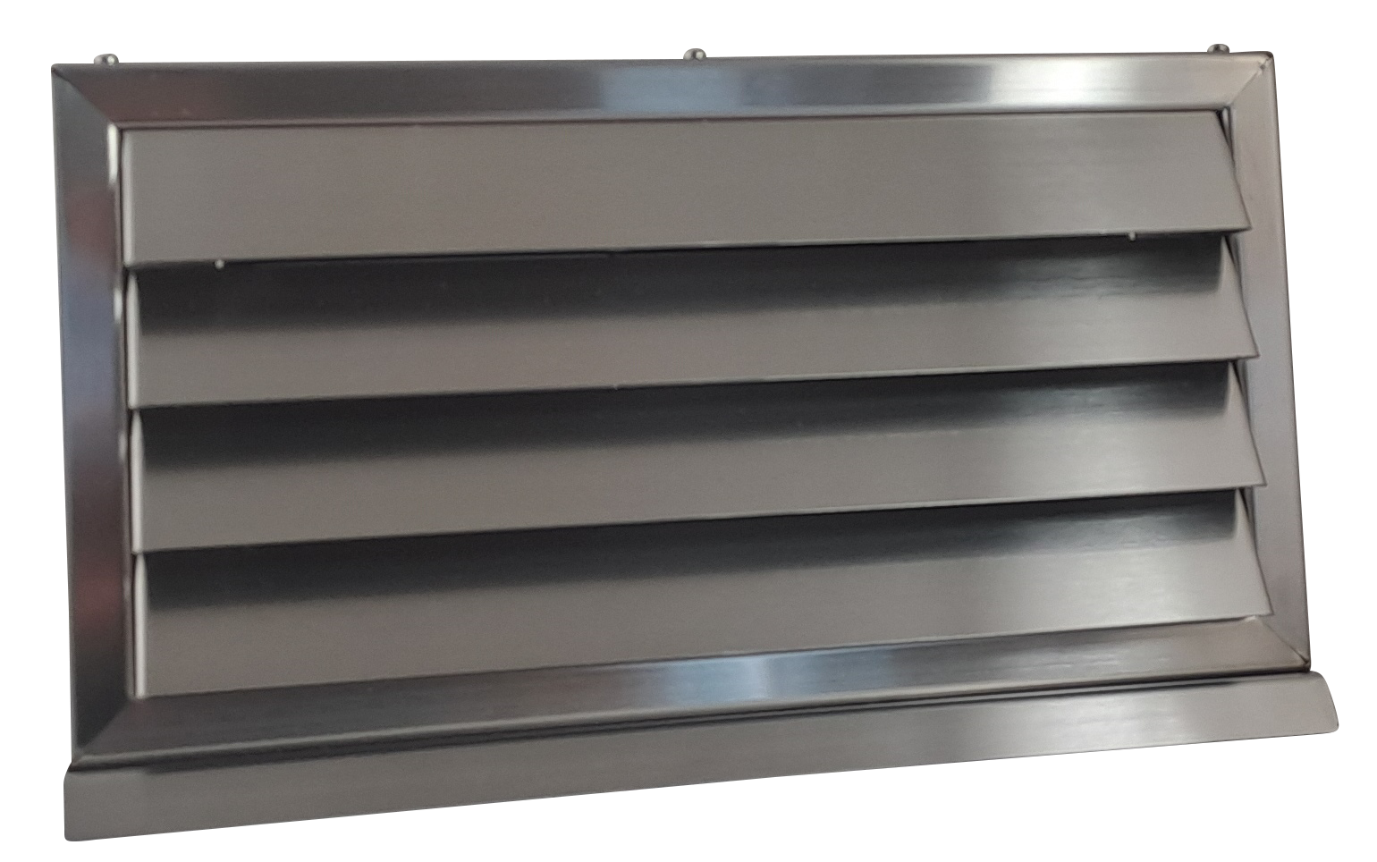 Edelstahl Wetterschutzgitter mit Rückschlagklappe WSGEi220x90