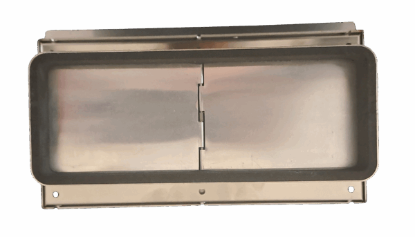 Edelstahl Wetterschutzgitter mit Rückschlagklappe WSGEi220x90