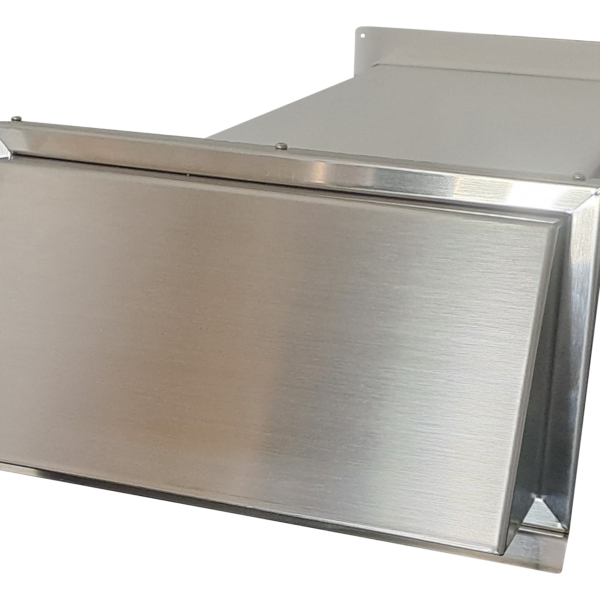 Mauerkasten mit Edelstahl Wetterschutzgitter mit Rückschlagklappe MKWSGEHi220x90