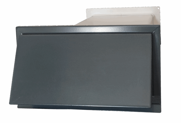 Flachkanal Set 220x90 mit Edelstahl Wetterschutzgitter S6-K-WSGEHi, runter zur Haube mit Aluflex